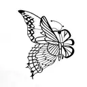 torn wings butterfly  tattoo design idea