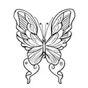 torn wings butterfly  tattoo design idea