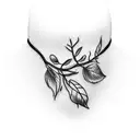 Adorable tiny dark vine leaf-inspired choker tattoo that says Niklas Eschmeier on your neck tattoo design idea