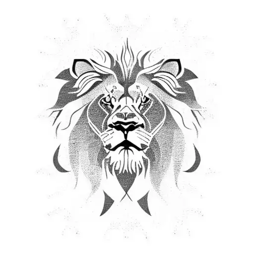 Lion with scissors  tattoo design idea