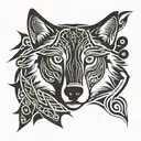lone wolf looking forward tattoo design idea