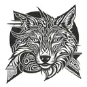lone wolf looking forward tattoo design idea