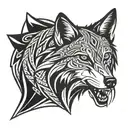 lone wolf looking forward tattoo design idea