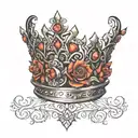 tiara with embers left from earlier tattoo design idea