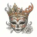 tiara with embers left from earlier tattoo design idea