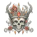 tiara with embers left from earlier tattoo design idea