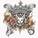 tiara and fire tattoo design idea