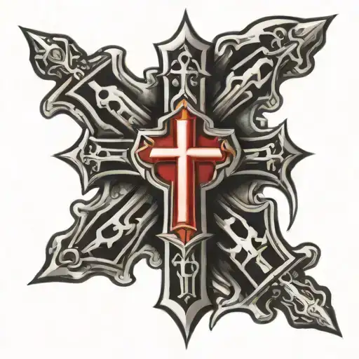 knights templar cross tattoo design idea