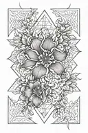 larkspur and carnation flower tattoo design idea