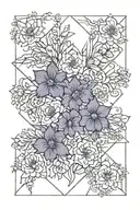 larkspur and carnation flower tattoo design idea