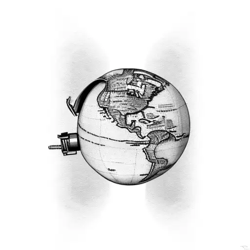 globe saying the world is yours  tattoo design idea