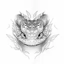 leopard gecko and a boa constrictor  tattoo design idea