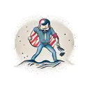 man standing in front of tsunami with cracks coming out of the ground tattoo design idea