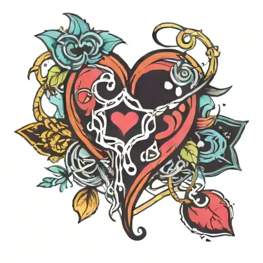 stiched heart with alex in graffiti in the middle  tattoo design idea