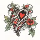stiched heart with alex in graffiti in the middle  tattoo design idea