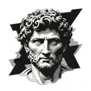 Complex tattoo David(michelangelo) in the center, traces of Greek mythology, feel of Istanbul, music and blue eyes tattoo design idea