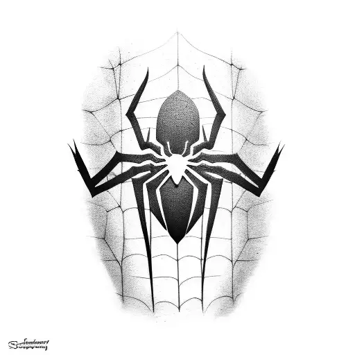Spiderman being shy tattoo design idea