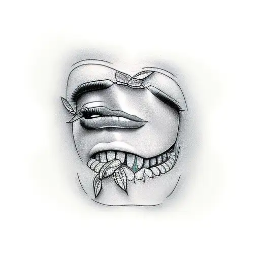 pinup bending over tattoo design idea