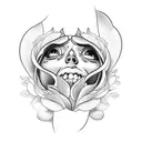 pinup bending over tattoo design idea