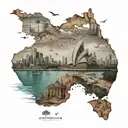 Australia travel tattoo design idea