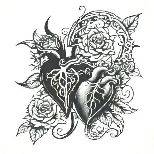 And even if we both only have half a heart, we can make two halves into one. tattoo design idea