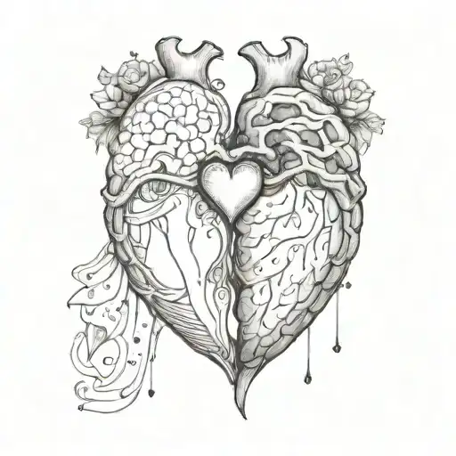 And even if we both only have half a heart, we can make two halves into one. tattoo design idea