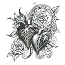 And even if we both only have half a heart, we can make two halves into one. tattoo design idea