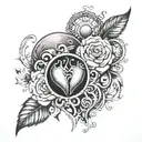 And even if we both only have half a heart, we can make two halves into one. tattoo design idea