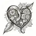 And even if we both only have half a heart, we can make two halves into one. tattoo design idea