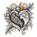 And even if we both only have half a heart, we can make two halves into one. tattoo design idea
