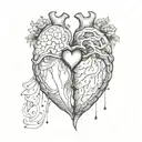And even if we both only have half a heart, we can make two halves into one. tattoo design idea