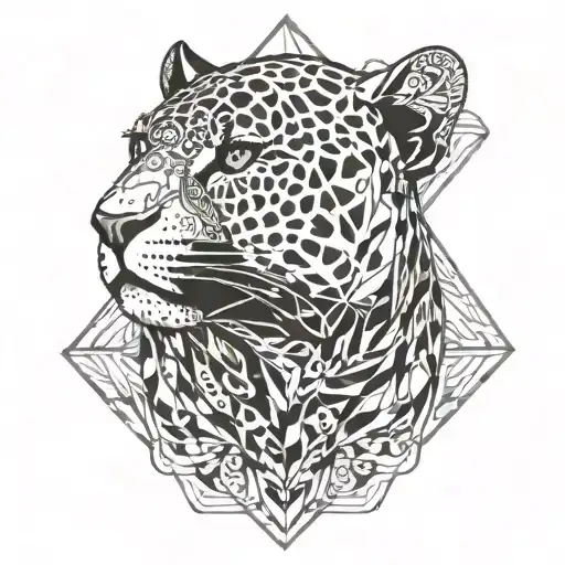 jaguar stalking psychedelic power tattoo design idea