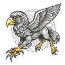 ram raven flying tattoo design idea