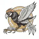 ram raven flying tattoo design idea