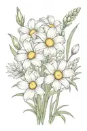 daisy and gladiolus flower tattoo design idea
