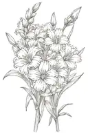 daisy and gladiolus flower tattoo design idea