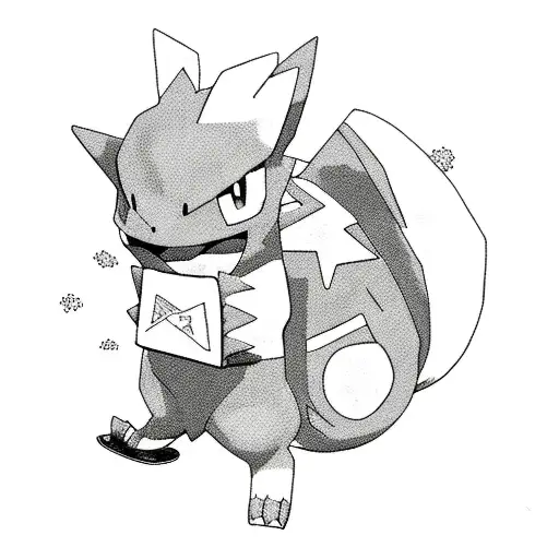 pokemon haunter riding skateboard tattoo design idea