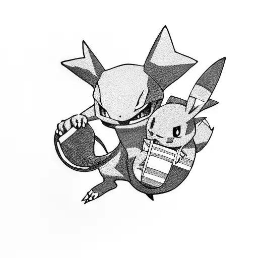 pokemon haunter riding skateboard tattoo design idea