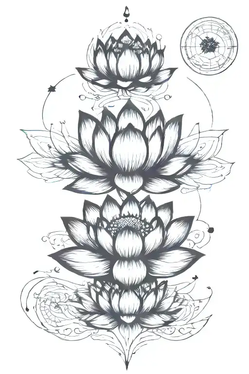lotus flower, reiki, moon phases, yoga, holistic healing  tattoo design idea
