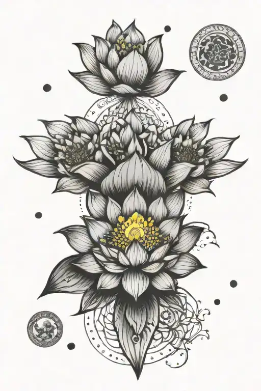 lotus flower, reiki, moon phases, yoga, holistic healing  tattoo design idea