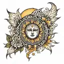 kintsugiheart broken nooney spiritual never giving up life is beautiful sun moon tattoo design idea