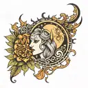 kintsugiheart broken nooney spiritual never giving up life is beautiful sun moon tattoo design idea