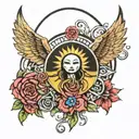 kintsugiheart broken nooney spiritual never giving up life is beautiful sun moon tattoo design idea