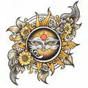 kintsugiheart broken nooney spiritual never giving up life is beautiful sun moon tattoo design idea