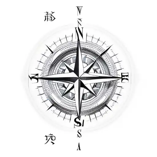 Compass 3d tattoo design idea