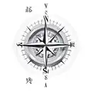 Compass 3d tattoo design idea