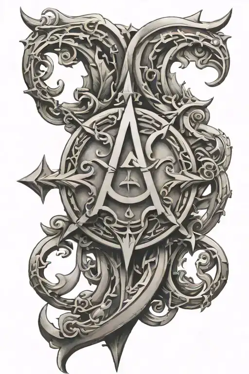 alpha omega logo tattoo design idea