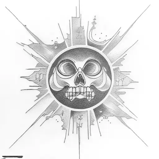 sunshine through rainy thundery clouds tattoo design idea