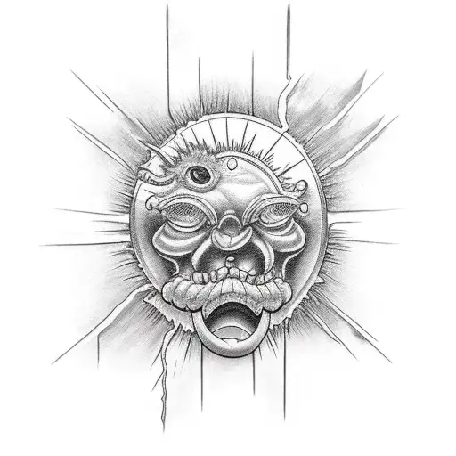 sunshine through rainy thundery clouds tattoo design idea