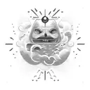 sunshine through rainy thundery clouds tattoo design idea